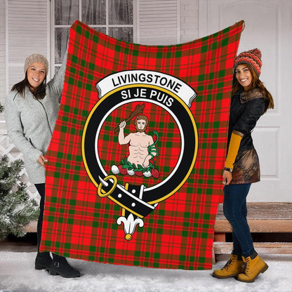 Livingstone Modern Tartan Crest Premium Blanket