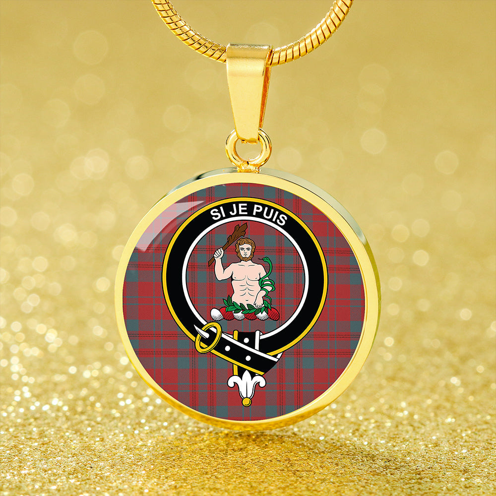 Livingstone Weathered Tartan Crest Circle Necklace