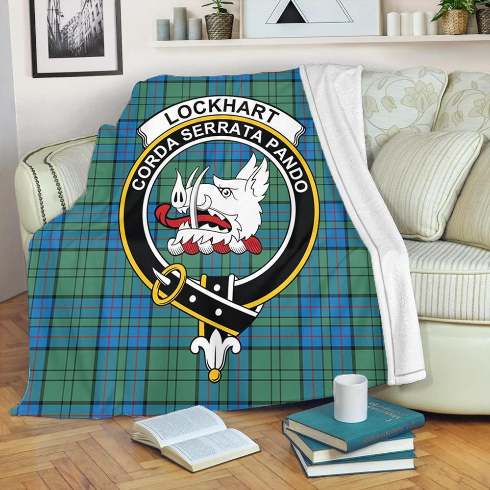 Lockhart Modern Tartan Crest Premium Blanket