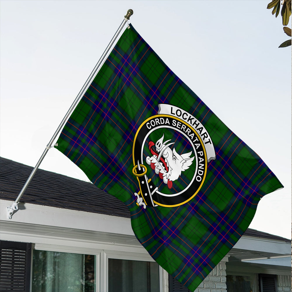 Lockhart Tartan Classic Crest House Flag