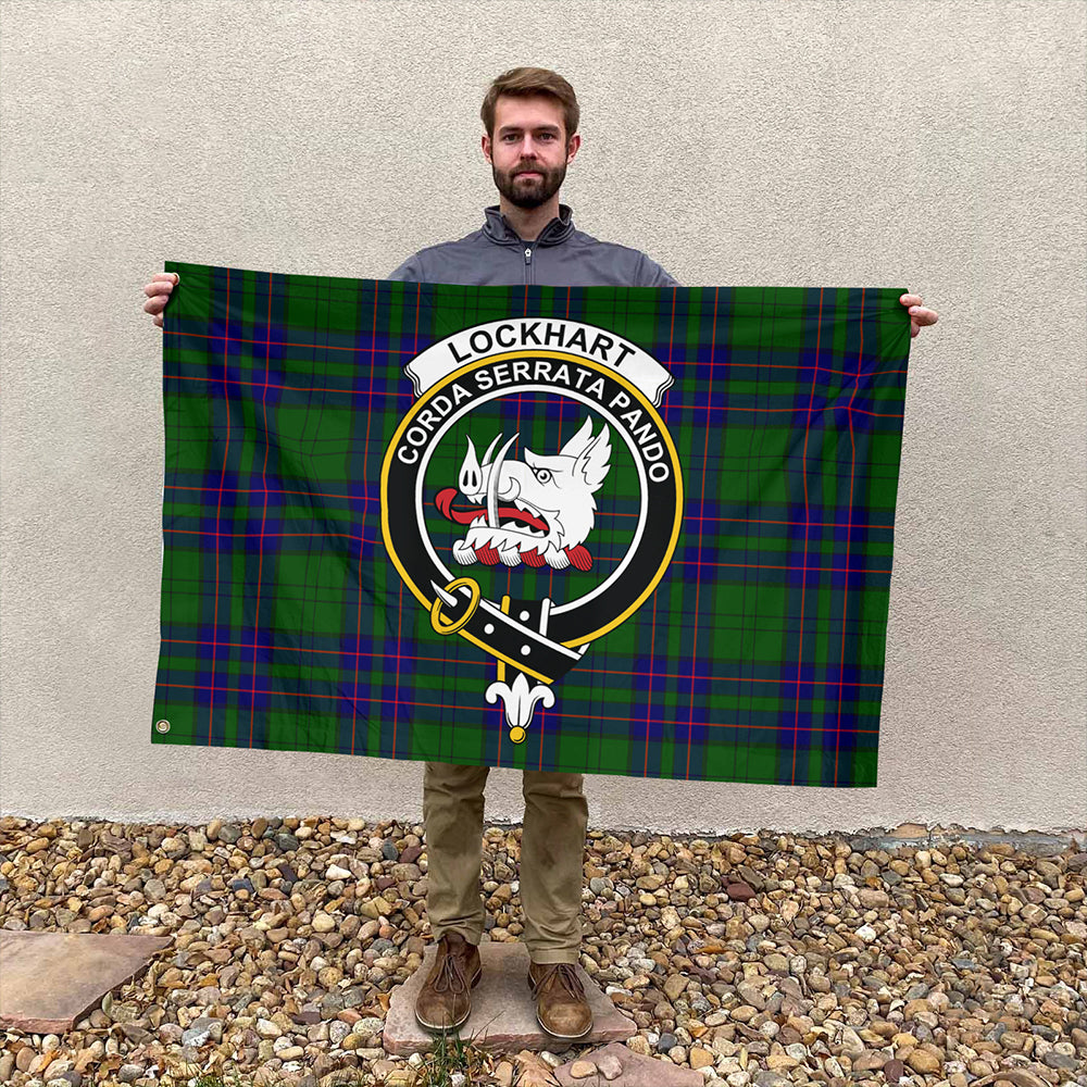 Lockhart Tartan Classic Crest House Flag