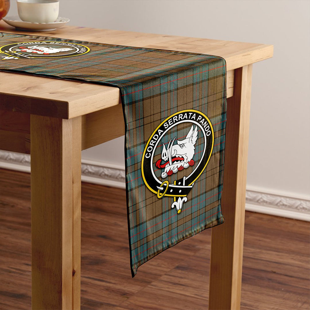 Lockhart Weathered Tartan Crest Table Runner