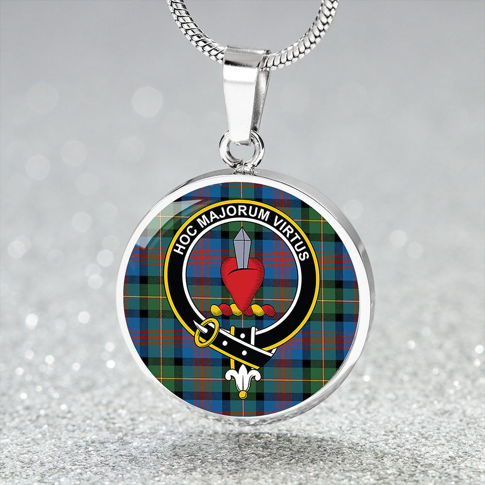 Logan Ancient Tartan Crest Circle Necklace