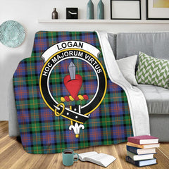 Logan Ancient Tartan Crest Premium Blanket