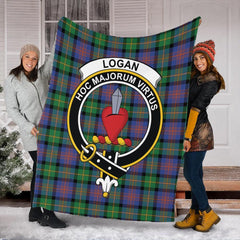 Logan Ancient Tartan Crest Premium Blanket