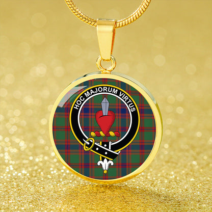 Logan Light Modern Tartan Crest Circle Necklace