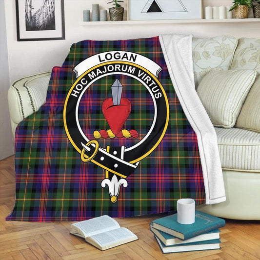 Logan Modern Tartan Crest Premium Blanket