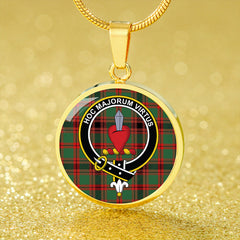 Logan #2 Modern Tartan Crest Circle Necklace