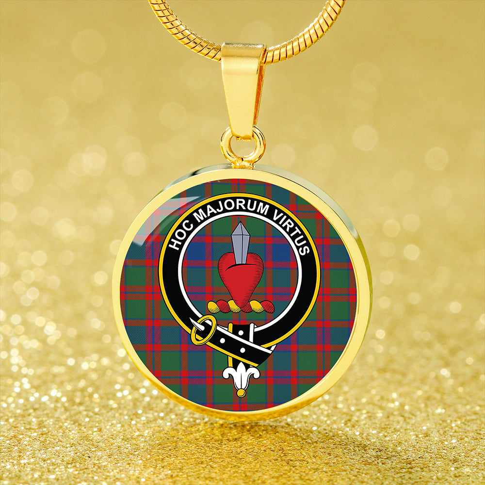 Logan #5 Modern Tartan Crest Circle Necklace