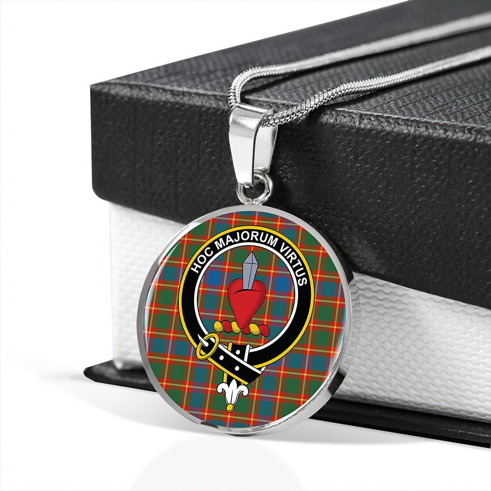 Logan #6 Ancient Tartan Crest Circle Necklace