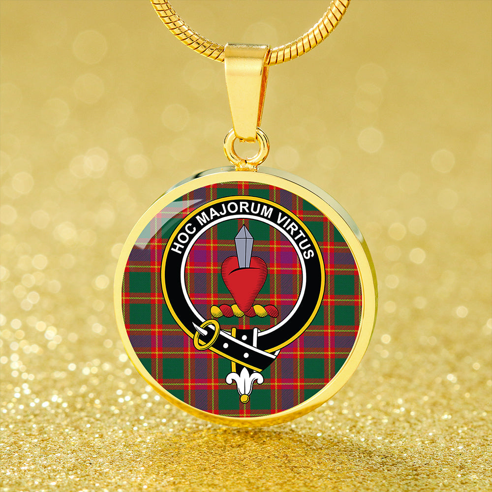 Logan #7 Modern Tartan Crest Circle Necklace