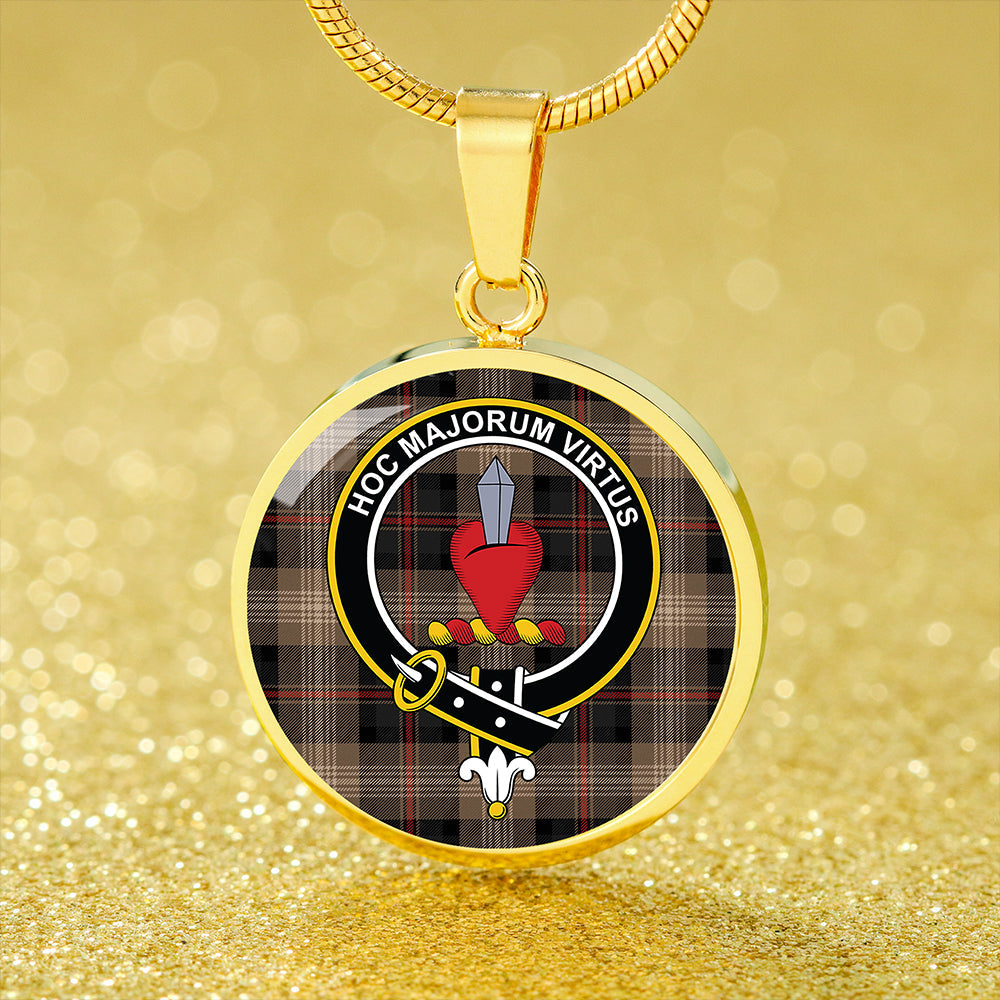 Logan #8 Modern Tartan Crest Circle Necklace