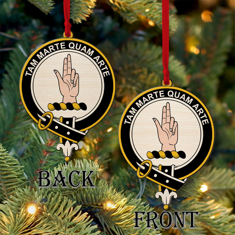 Logie Tartan Crest Wood Acrylic Ornament