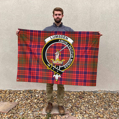 Lumsden Modern Tartan Classic Crest House Flag