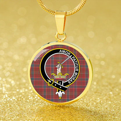 Lumsden Weathered Tartan Crest Circle Necklace