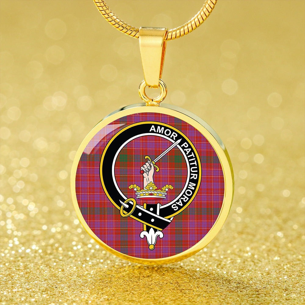 Lumsden of Clova Ancient Tartan Crest Circle Necklace