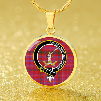 Lumsden of Clova Modern Tartan Crest Circle Necklace