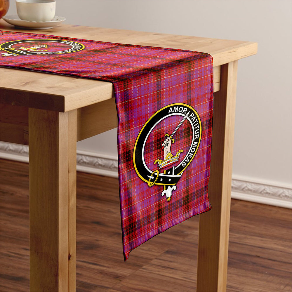 Lumsden of Clova Weathered Tartan Crest Table Runner