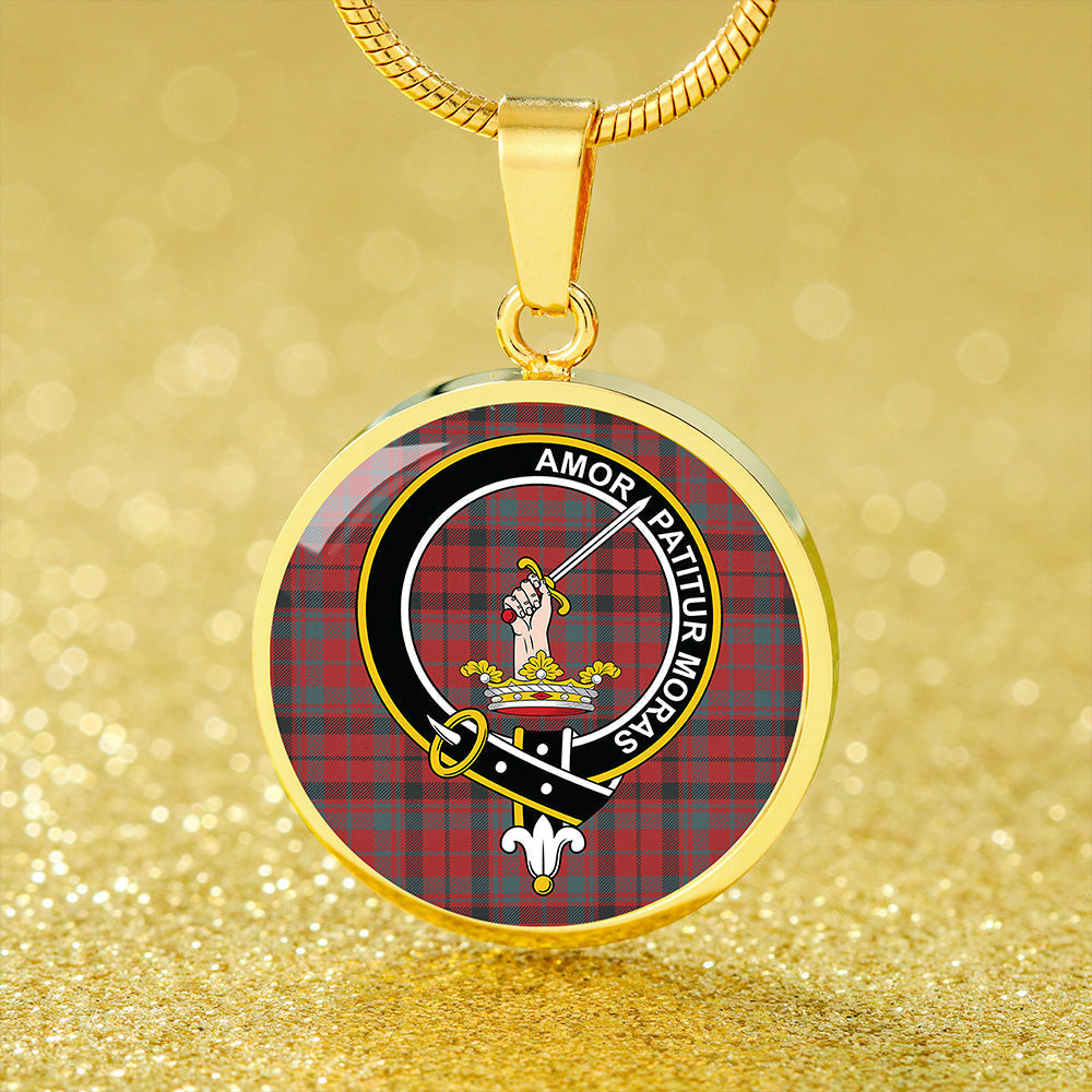 Lumsden of Kintore Weathered Tartan Crest Circle Necklace