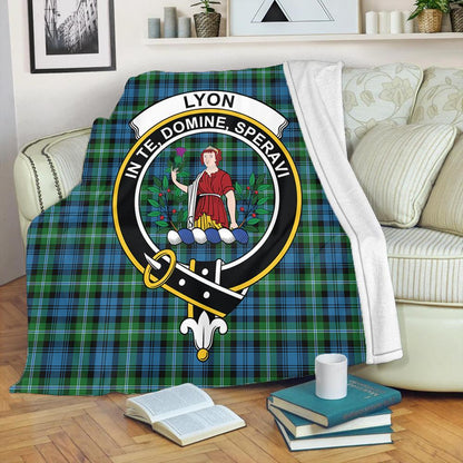 Lyon Clan Tartan Crest Premium Blanket