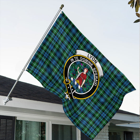 Lyon Clan Tartan Classic Crest House Flag