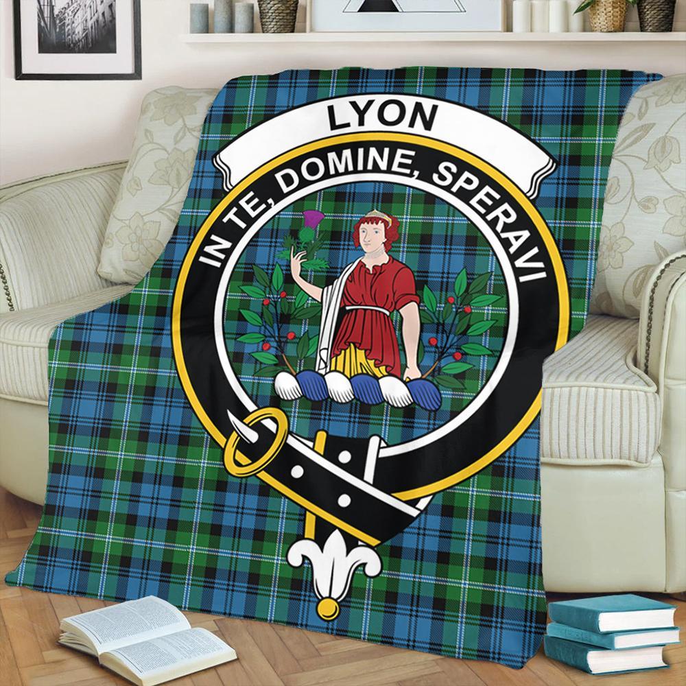 Lyon Clan Tartan Crest Premium Blanket