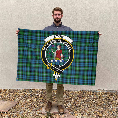 Lyon Clan Tartan Classic Crest House Flag