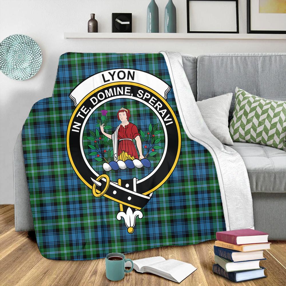 Lyon Clan Tartan Crest Premium Blanket