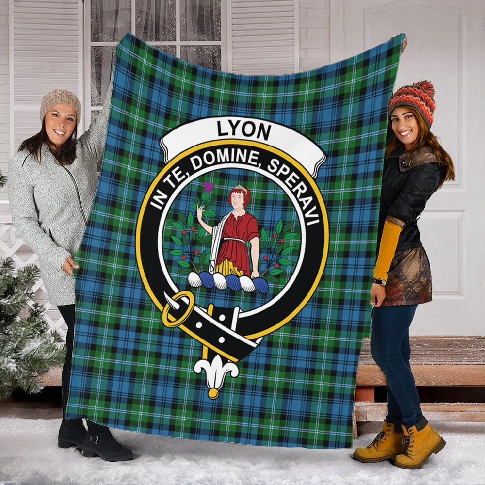 Lyon Clan Tartan Crest Premium Blanket