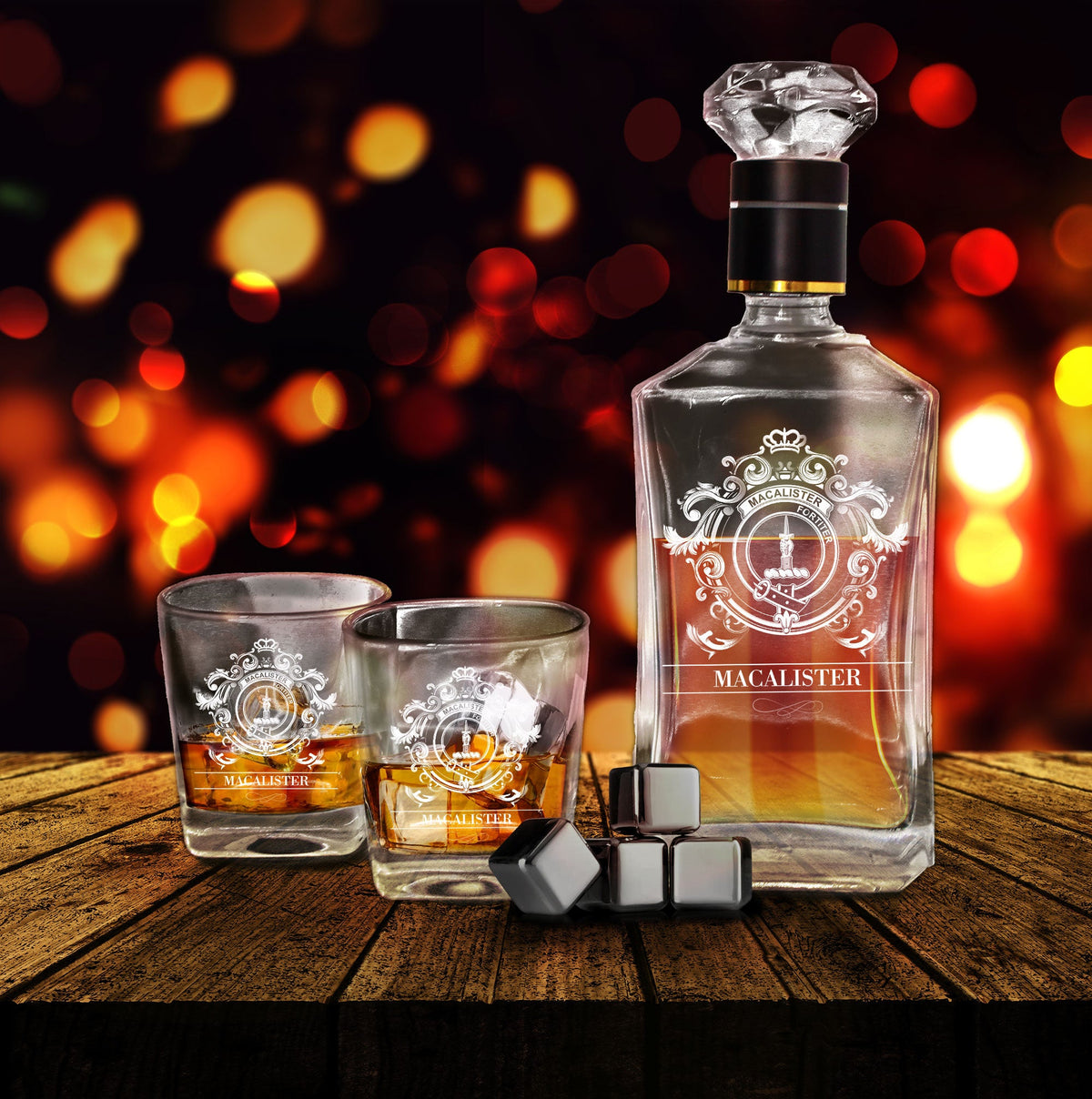 MacAlister Tartan Clan Decanter Set