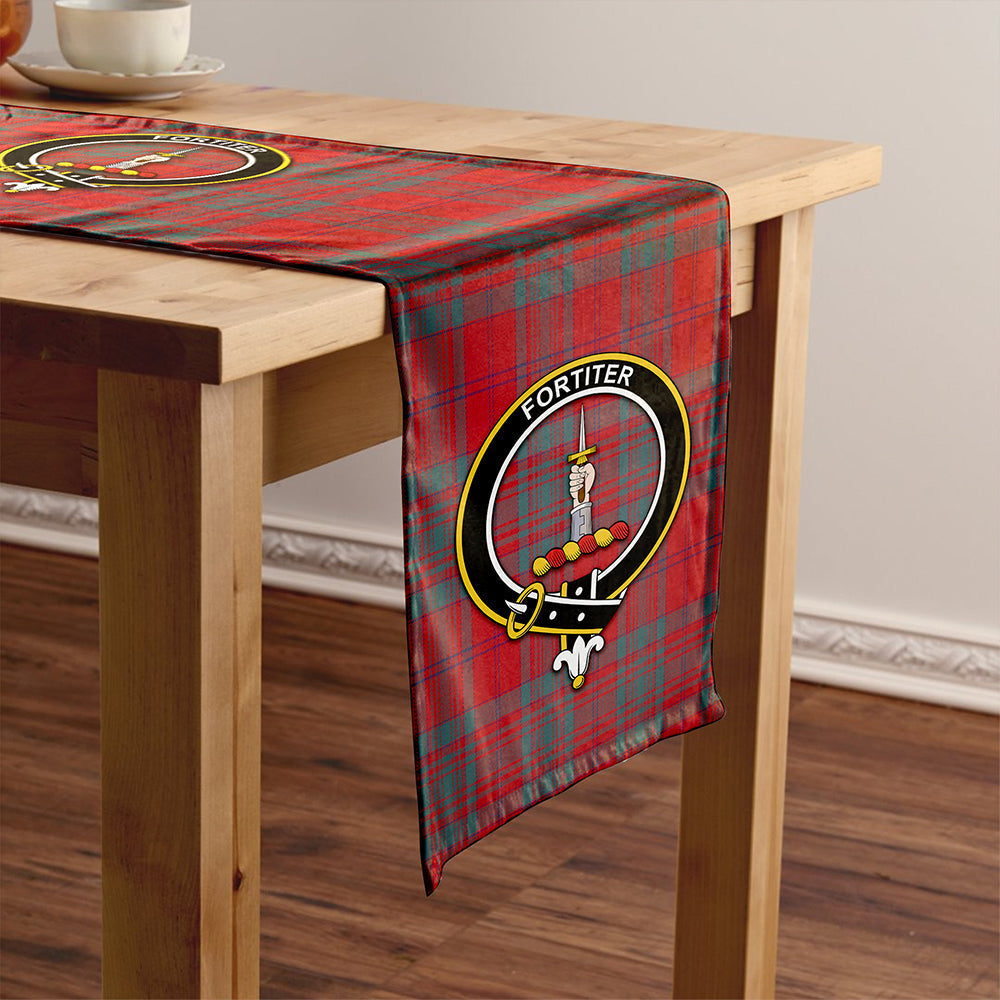 MacAlister of Glenbarr Weathered Tartan Crest Table Runner