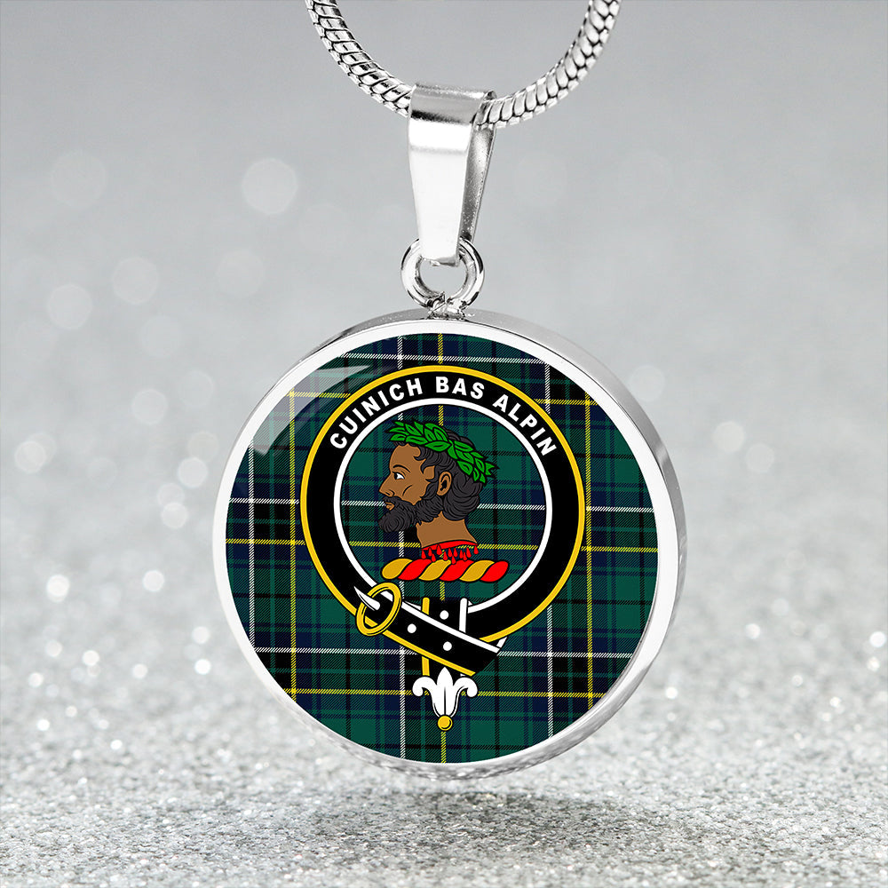 MacAlpine Modern Tartan Crest Circle Necklace