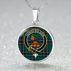 MacAlpine Modern Tartan Crest Circle Necklace