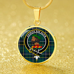 MacAlpine Modern Tartan Crest Circle Necklace