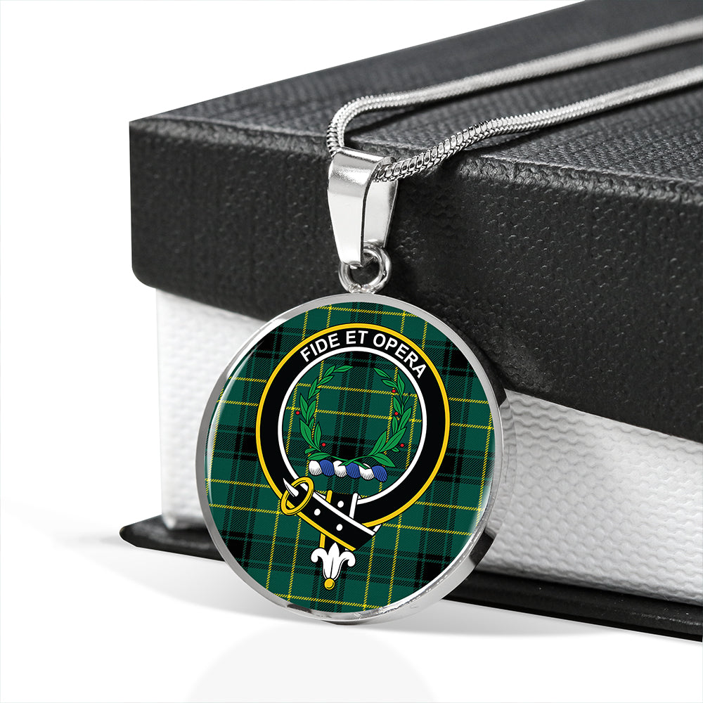 MacArthur 1815 Modern Tartan Crest Circle Necklace