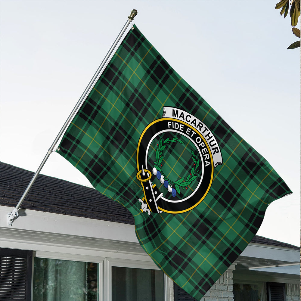 MacArthur Ancient Tartan Classic Crest House Flag