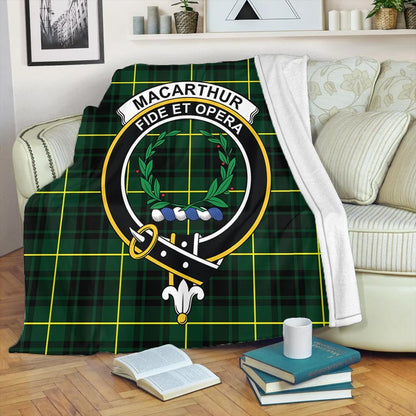 MacArthur Modern Tartan Crest Premium Blanket