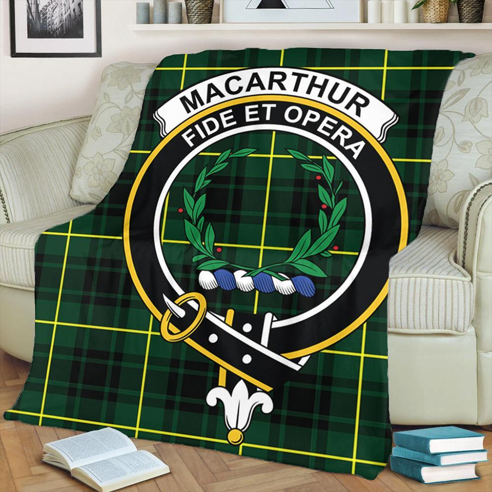 MacArthur Modern Tartan Crest Premium Blanket