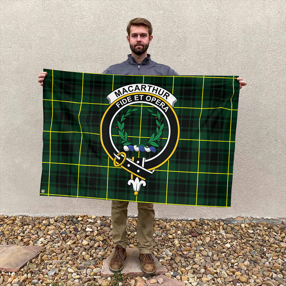 MacArthur Modern Tartan Classic Crest House Flag