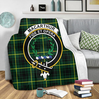 MacArthur Modern Tartan Crest Premium Blanket