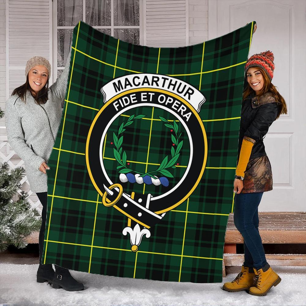 MacArthur Modern Tartan Crest Premium Blanket