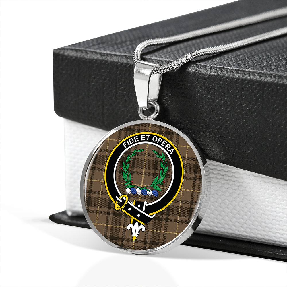 MacArthur Weathered Tartan Crest Circle Necklace