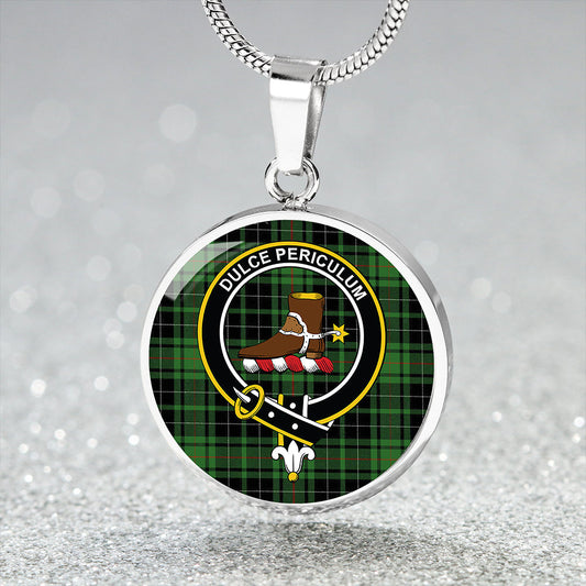 MacAulay Hunting Ancient Tartan Crest Circle Necklace