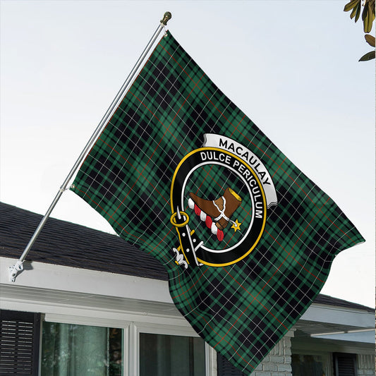 MacAulay Hunting Ancient Tartan Classic Crest House Flag