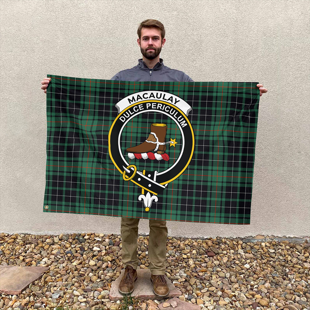 MacAulay Hunting Ancient Tartan Classic Crest House Flag