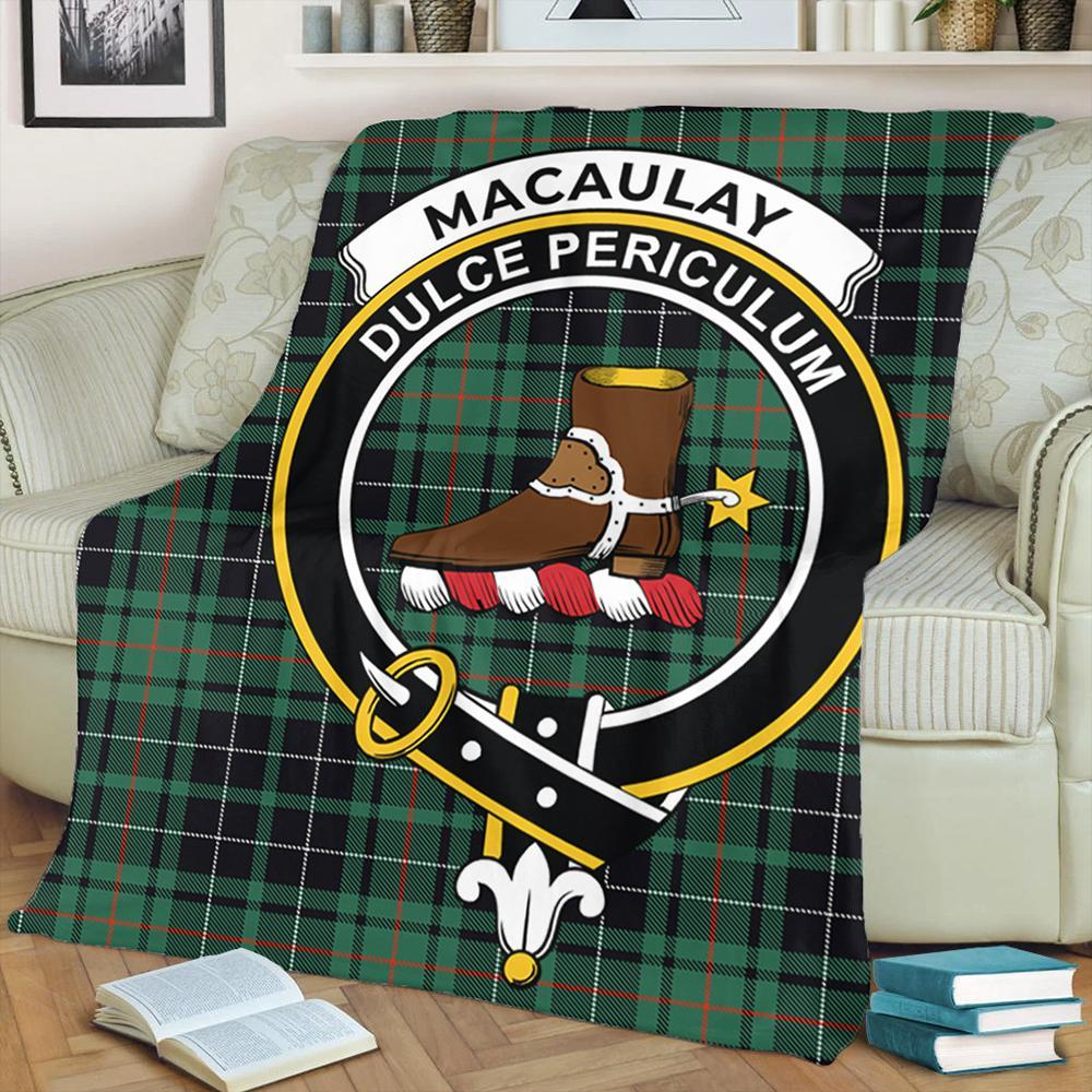 MacAulay Hunting Ancient Tartan Crest Premium Blanket