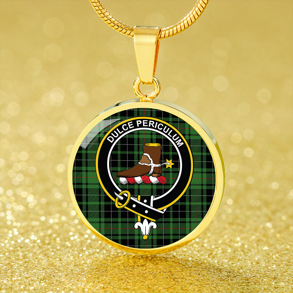 MacAulay Hunting Ancient Tartan Crest Circle Necklace