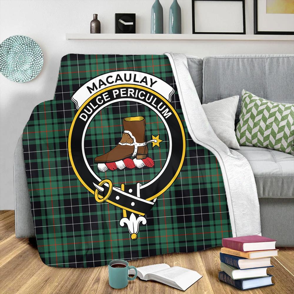 MacAulay Hunting Ancient Tartan Crest Premium Blanket