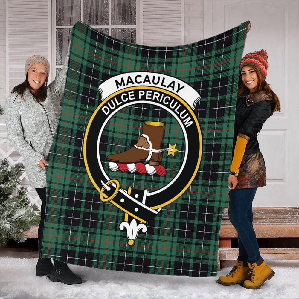 MacAulay Hunting Ancient Tartan Crest Premium Blanket