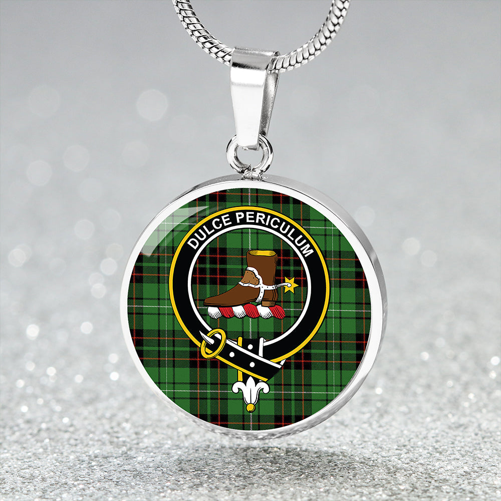 MacAulay of Lewis Ancient Tartan Crest Circle Necklace